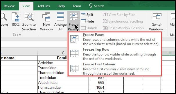 how to freeze panes in excel for mac 2008