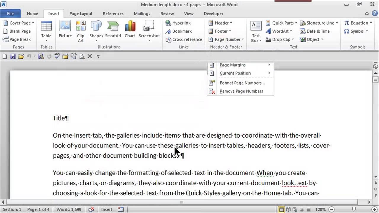 how to insert a header in word with consecutive page numbers word for mac 2011
